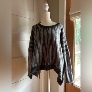 Wooden Ships grey acrylic/mohair/wool bat wing style sweater.